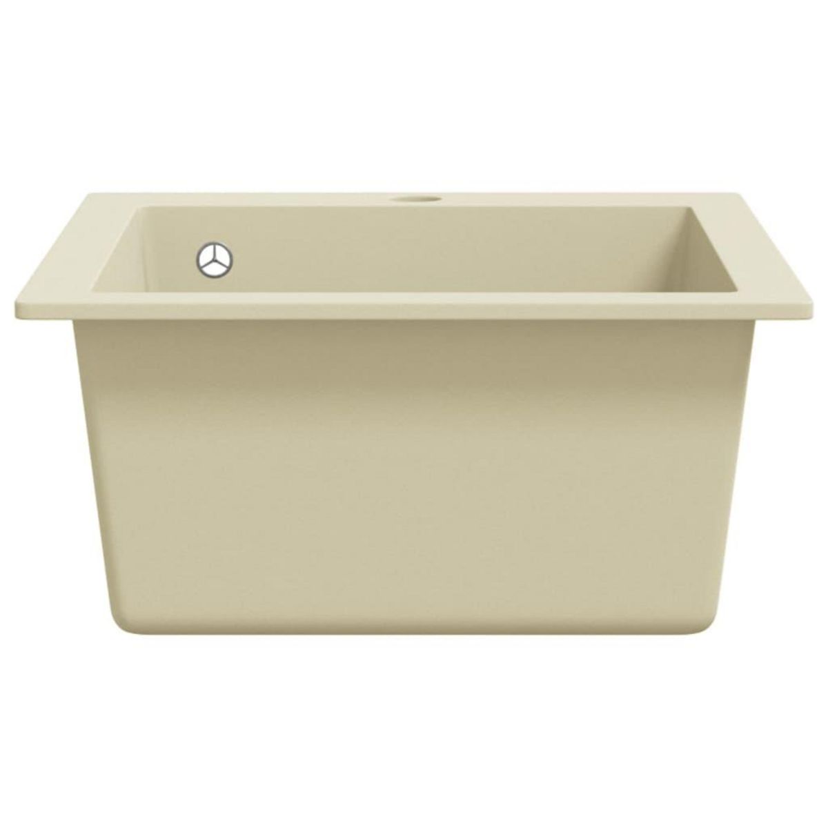 VIDAXL Evier de cuisine Granit Seul lavabo Beige