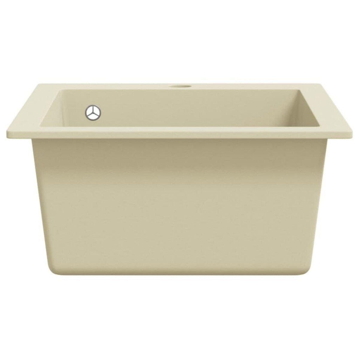 VIDAXL Evier de cuisine Granit Seul lavabo Beige