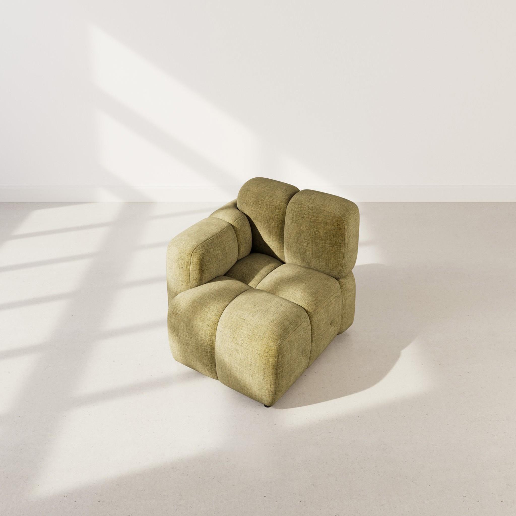 Voir la diapositive 3 : LISA DESIGN Grace - module d'assise gauche en velours texturé