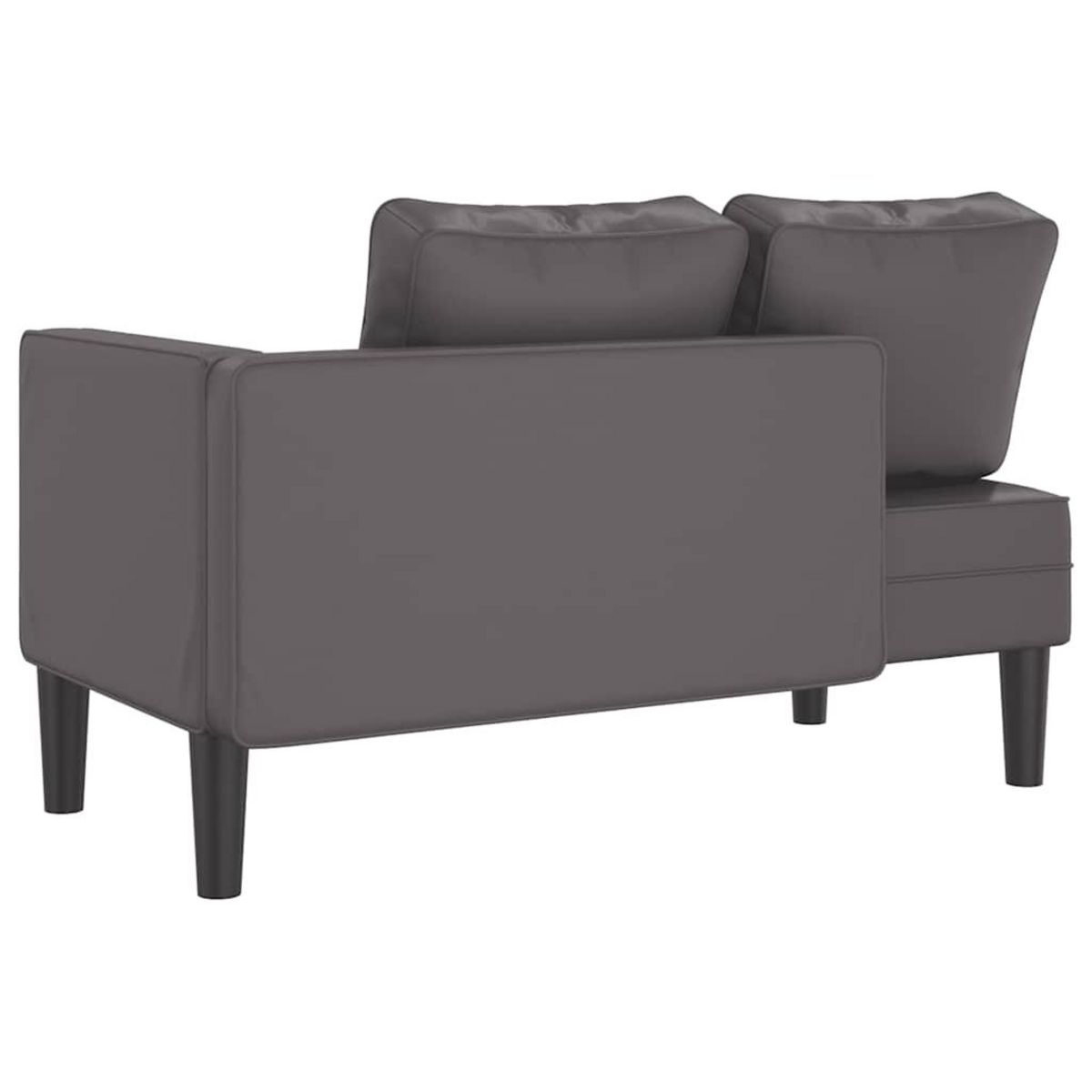 VIDAXL Chaise longue avec coussins gris similicuir