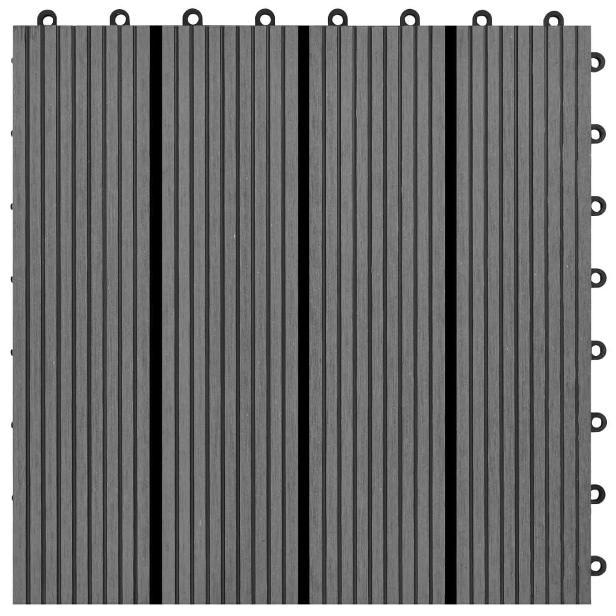 Voir la diapositive 5 : VIDAXL Carreaux de terrasse 22 pcs 30 x 30 cm 2 m^2 WPC Gris