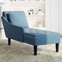 Voir la diapositive 3 : VIDAXL Fauteuil long avec coussin et accoudoir droit bleu velours