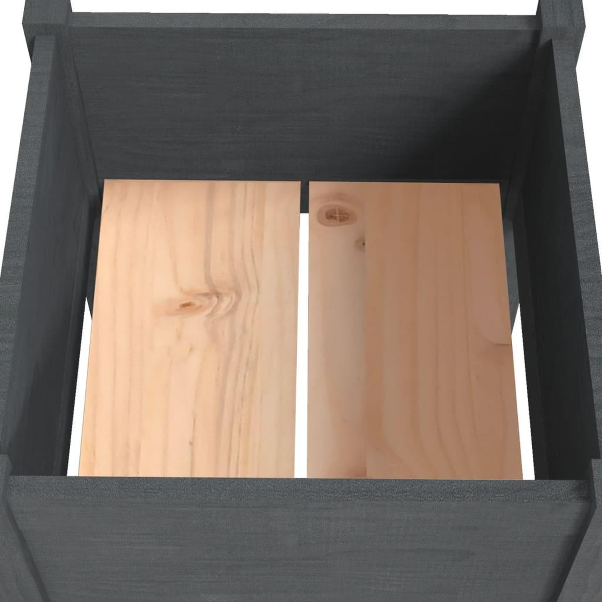 Voir la diapositive 5 : VIDAXL Jardiniere Gris 50x50x70 cm Bois de pin massif