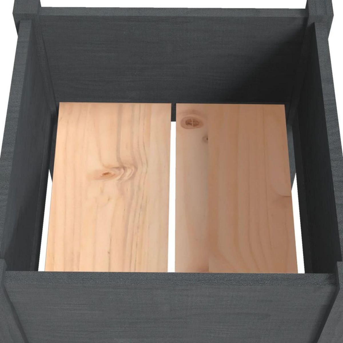 VIDAXL Jardiniere Gris 50x50x70 cm Bois de pin massif