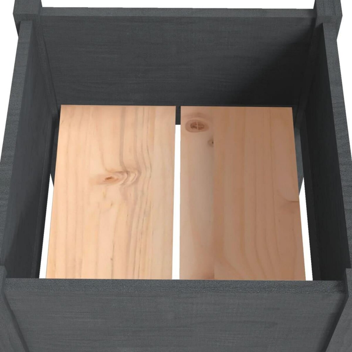 VIDAXL Jardiniere Gris 50x50x70 cm Bois de pin massif