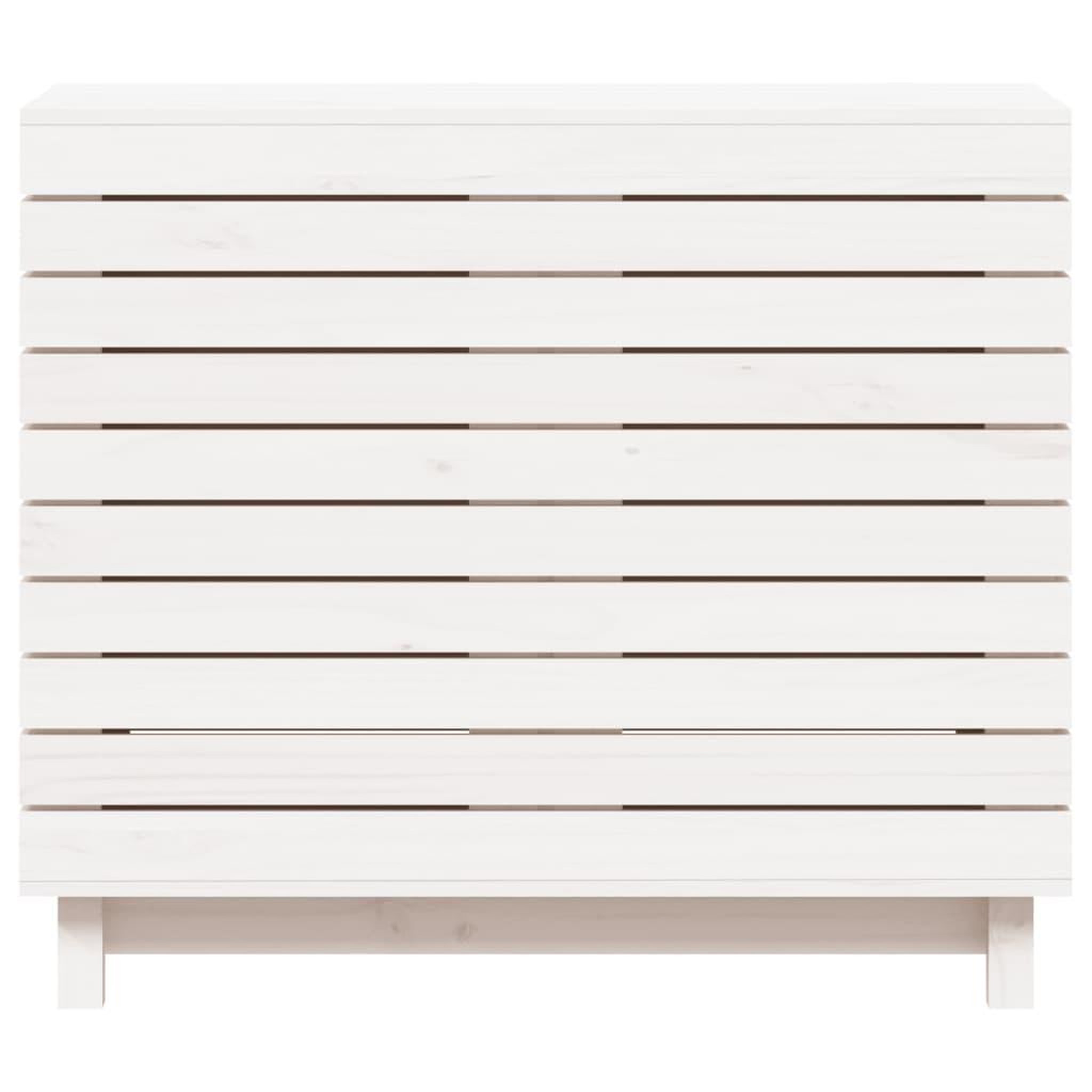 Voir la diapositive 5 : VIDAXL Panier a linge blanc 88,5x44x76 cm Bois massif de pin
