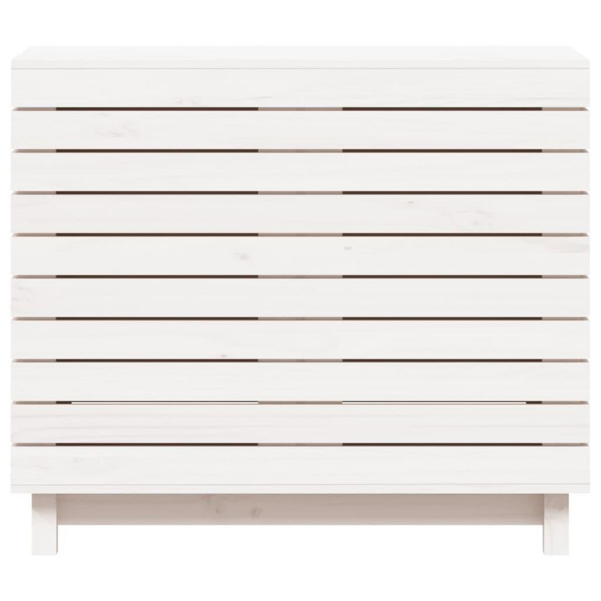 VIDAXL Panier a linge blanc 88,5x44x76 cm Bois massif de pin