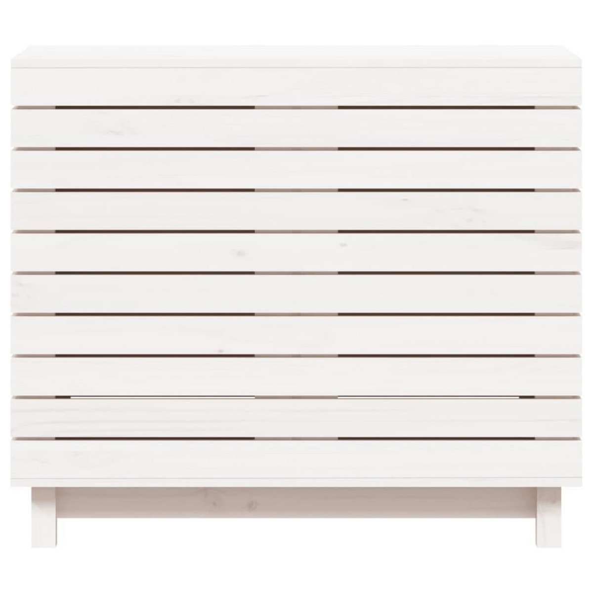 VIDAXL Panier a linge blanc 88,5x44x76 cm Bois massif de pin