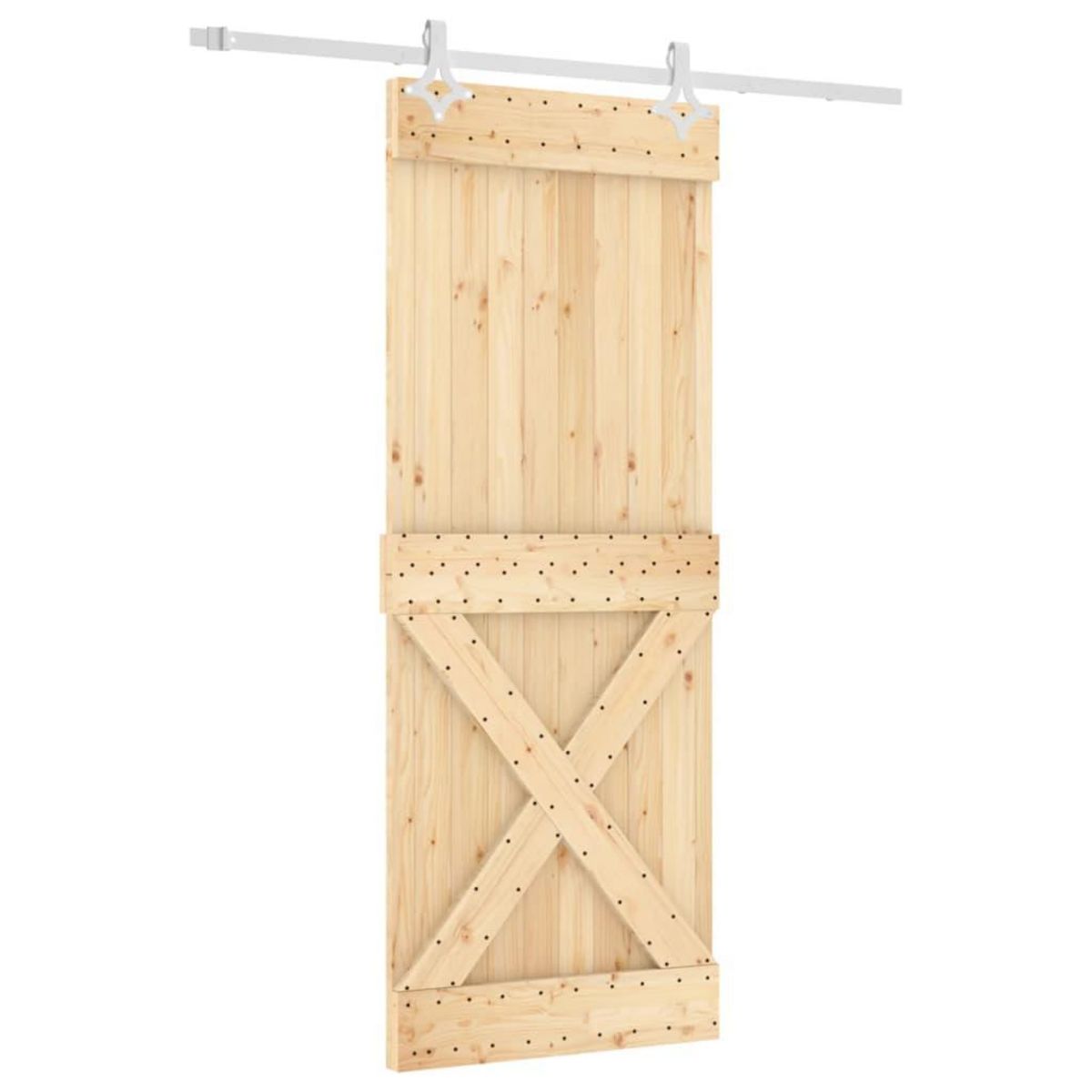 VIDAXL Porte coulissante et kit de quincaillerie 80x210 cm pin massif