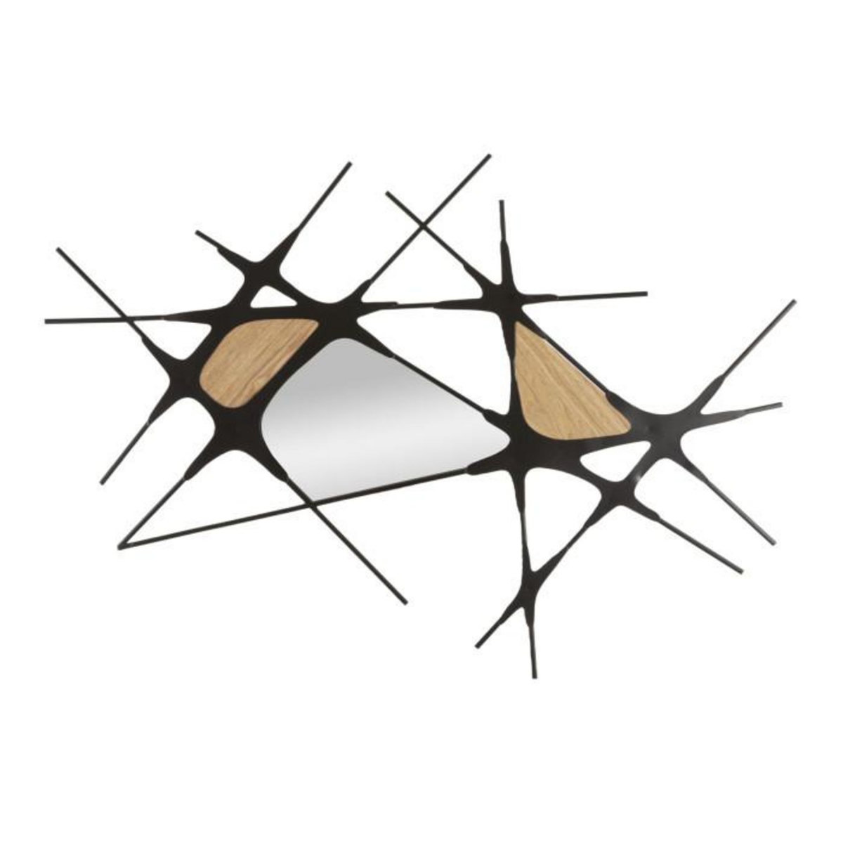 Paris Prix Décoration Murale Avec Miroir  Absy  114cm Noir & Naturel