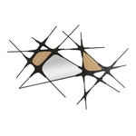 Paris Prix Décoration Murale Avec Miroir  Absy  114cm Noir & Naturel