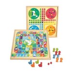 JeuJura JEUJURA Jeux de loie et petits chevaux - Plateau en bois