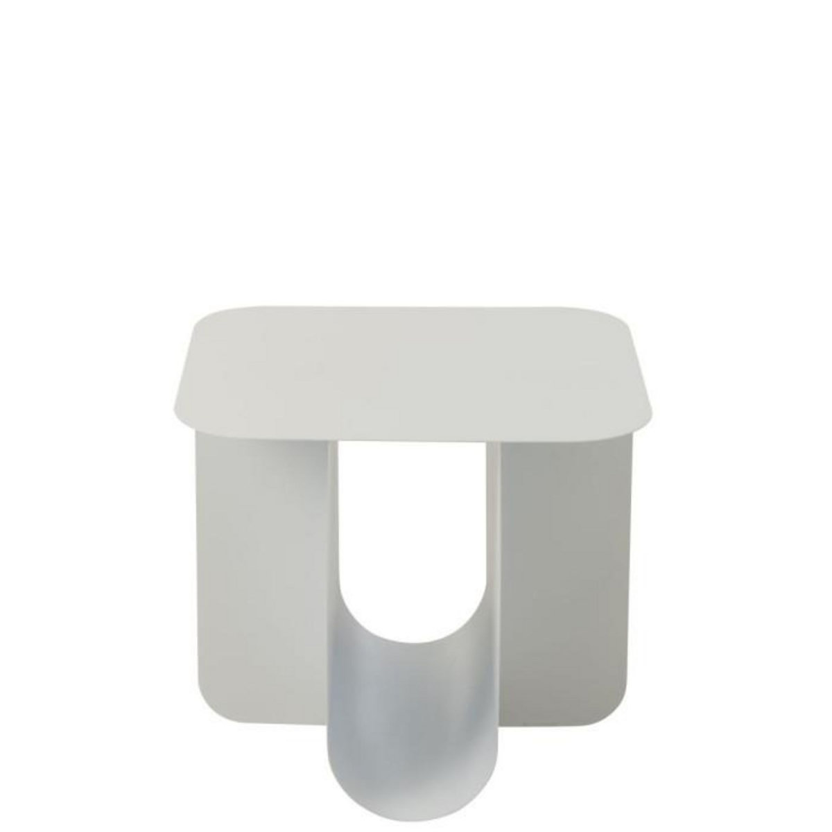 Paris Prix Table d'Appoint Carrée en Métal  Reva  39cm Blanc