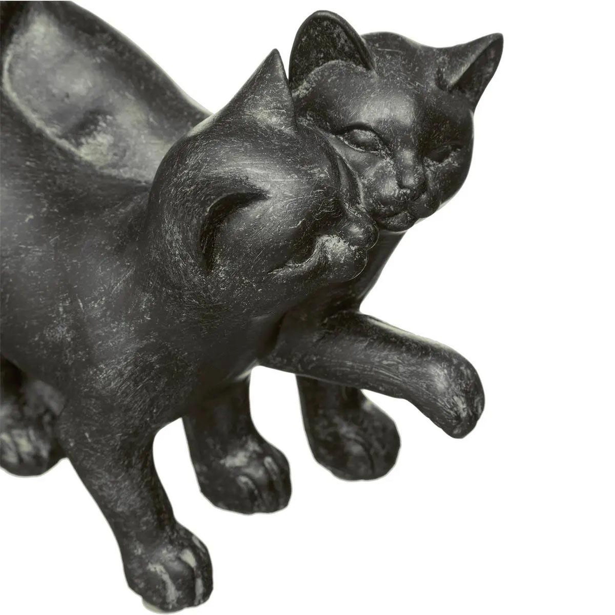 Voir la diapositive 2 : ATMOSPHERA Statuette déco  couple chatons  15cm noir