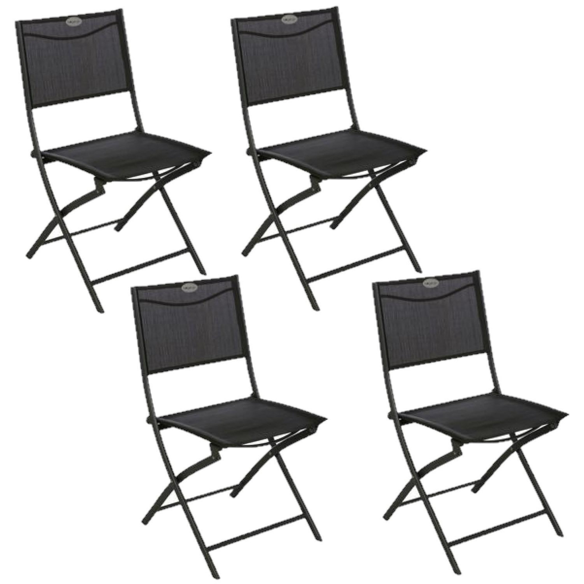Voir la diapositive 1 : TOILINUX Lot de 4 Chaises de jardin pliables Modula