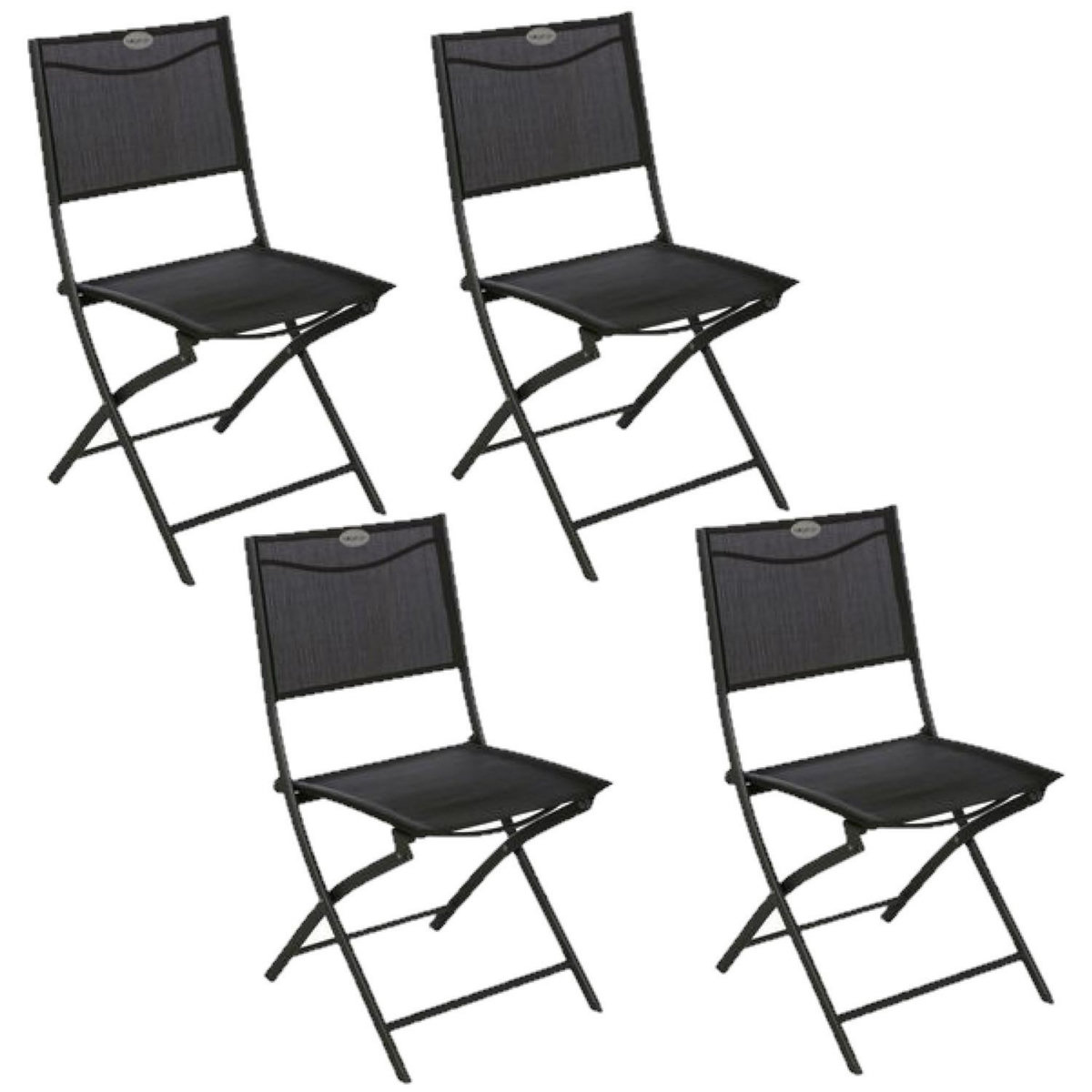 TOILINUX Lot de 4 Chaises de jardin pliables Modula