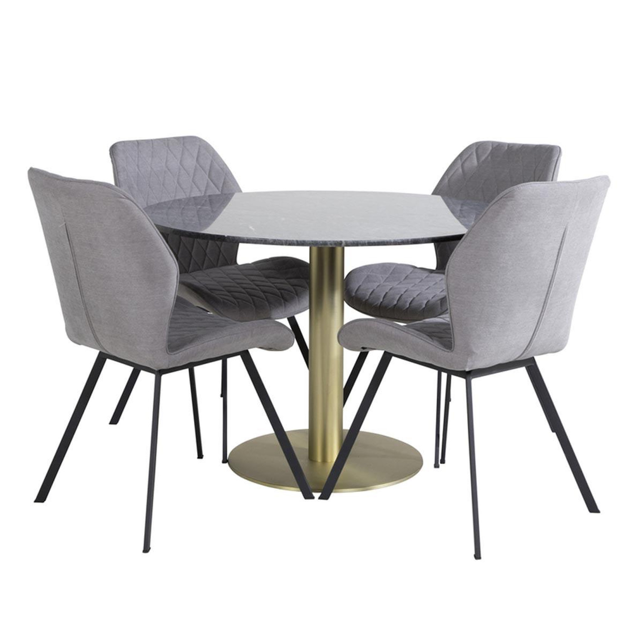 Paris Prix Ensemble table à manger & 4 chaises  estelle & gemma  106cm gris foncé & gris