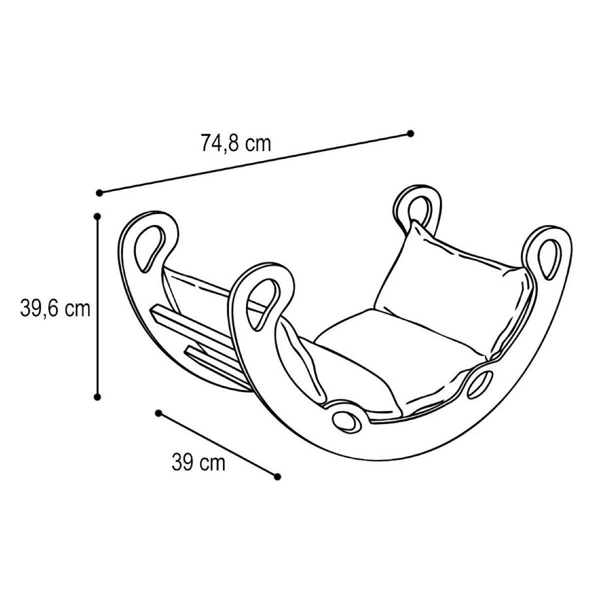 Voir la diapositive 2 : PLUSH NEST Petit rocker 4-en-1 + mur/toboggan rose velours