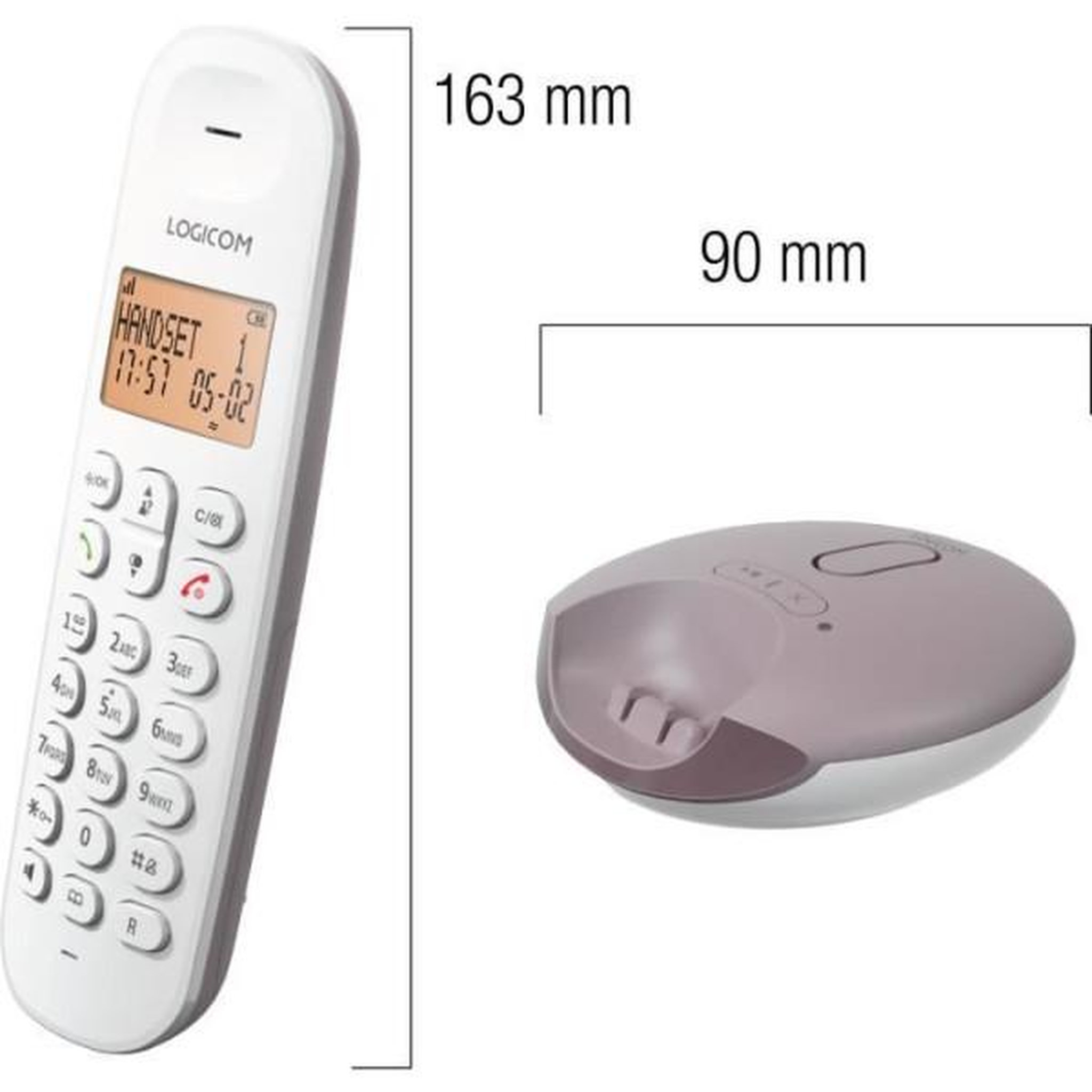 Voir la diapositive 2 : Logicom Téléphone sans fil Iloa Solo Répondeur Taupe