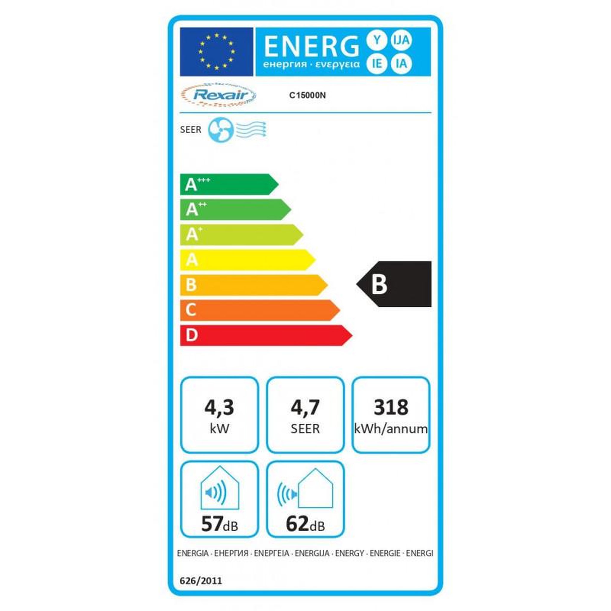 Voir la diapositive 4 : REXAIR Climatiseur mobile split C15000N - 4.3 kW - Rexair France