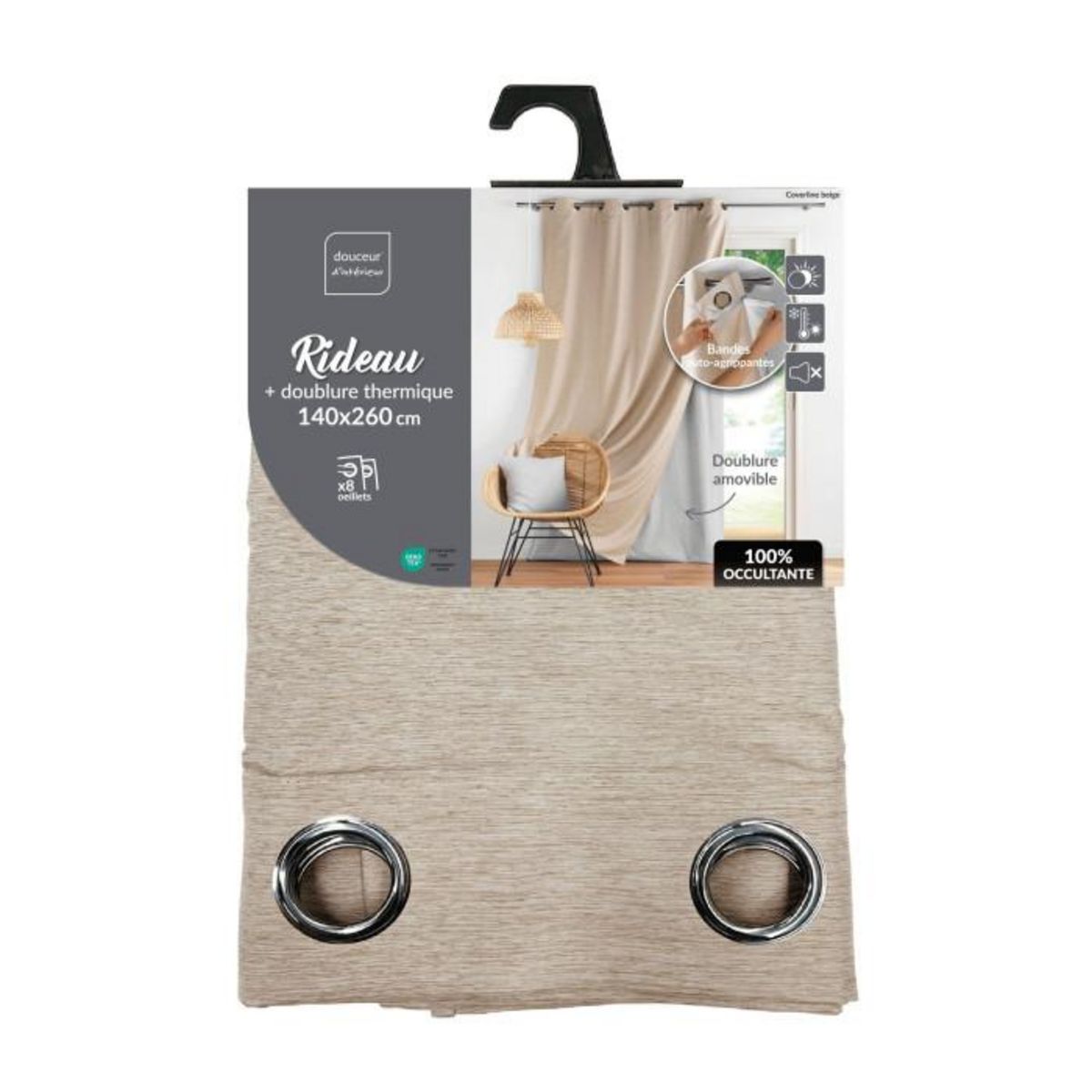 Paris Prix Rideau Occultant Thermique  Coverline  140x260cm Beige