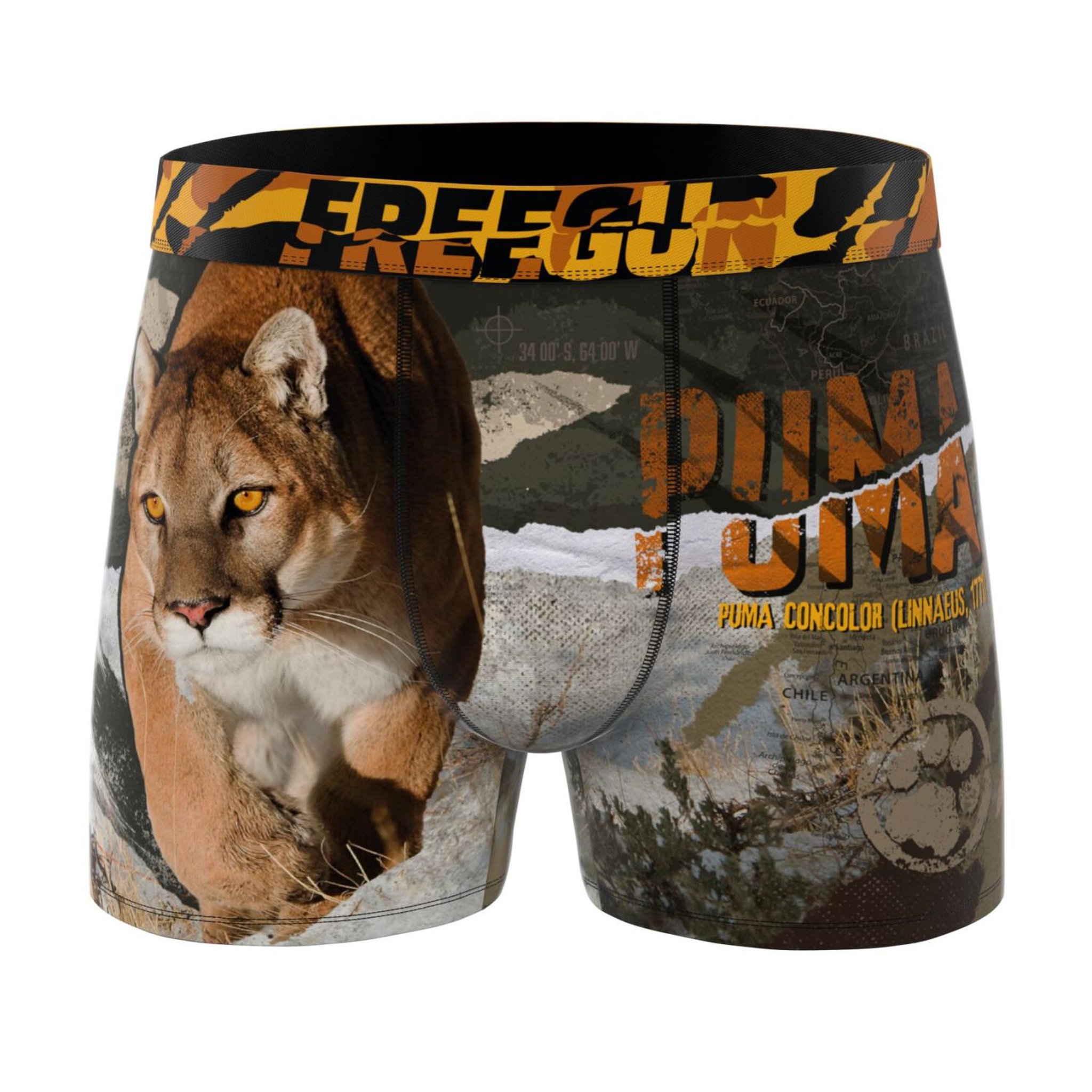 Voir la diapositive 5 : FREEGUN Lot de 3 boxers homme  Wild Animals