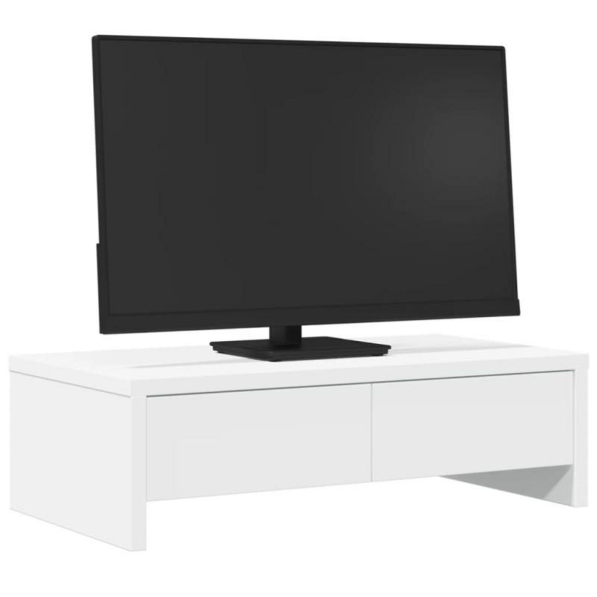 VIDAXL Support de moniteur avec tiroirs blanc bois d ingénierie