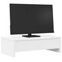 Voir la diapositive 3 : VIDAXL Support de moniteur avec tiroirs blanc bois d ingénierie