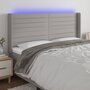 Voir la diapositive 1 : VIDAXL Tete de lit a LED Gris clair 163x16x118/128 cm Tissu