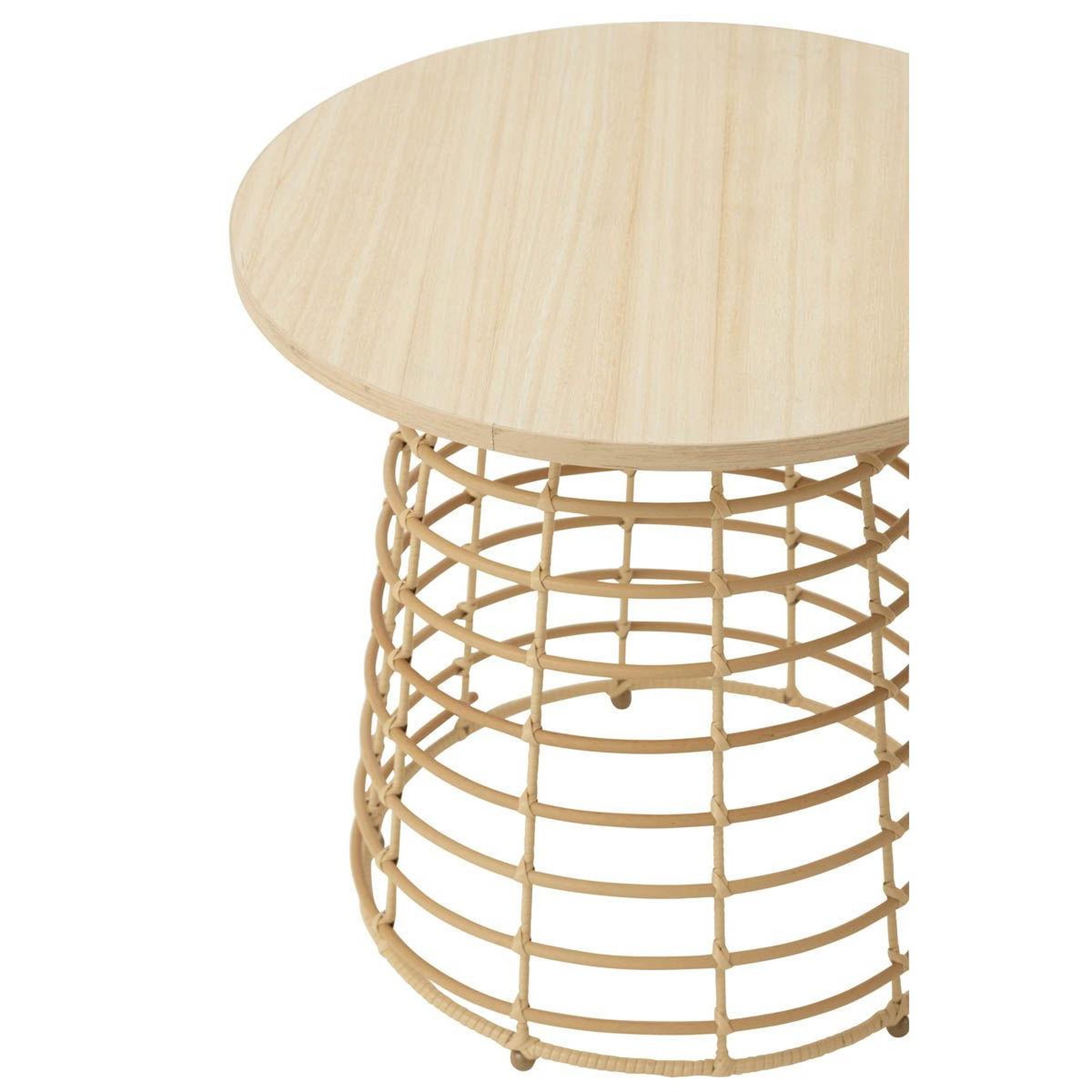 Voir la diapositive 4 : J-LINE Lot de 2 tables basses  circulaire  50cm naturel