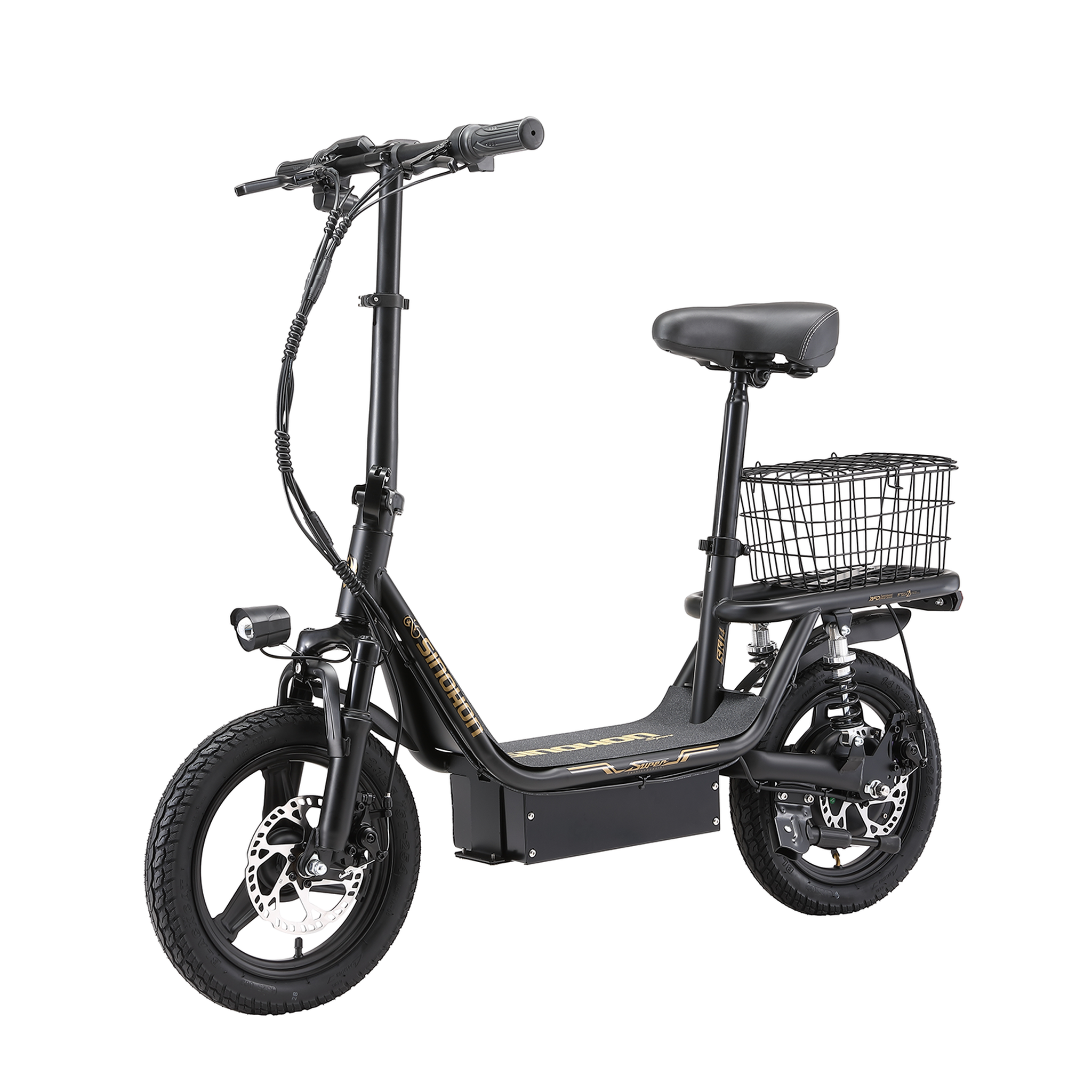 Voir la diapositive 4 : SINOHON Trottinette électrique sinohon sk14, urbain 14 po avec suspension, noir