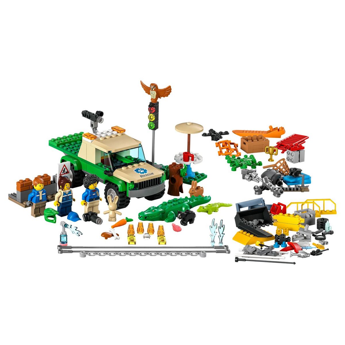 LEGO City 60353 Mission de sauvetage des animaux sauvages? Jouet de Construction Interactif avec Briques, Camion, Figurines Animales et 3 Minifigurines