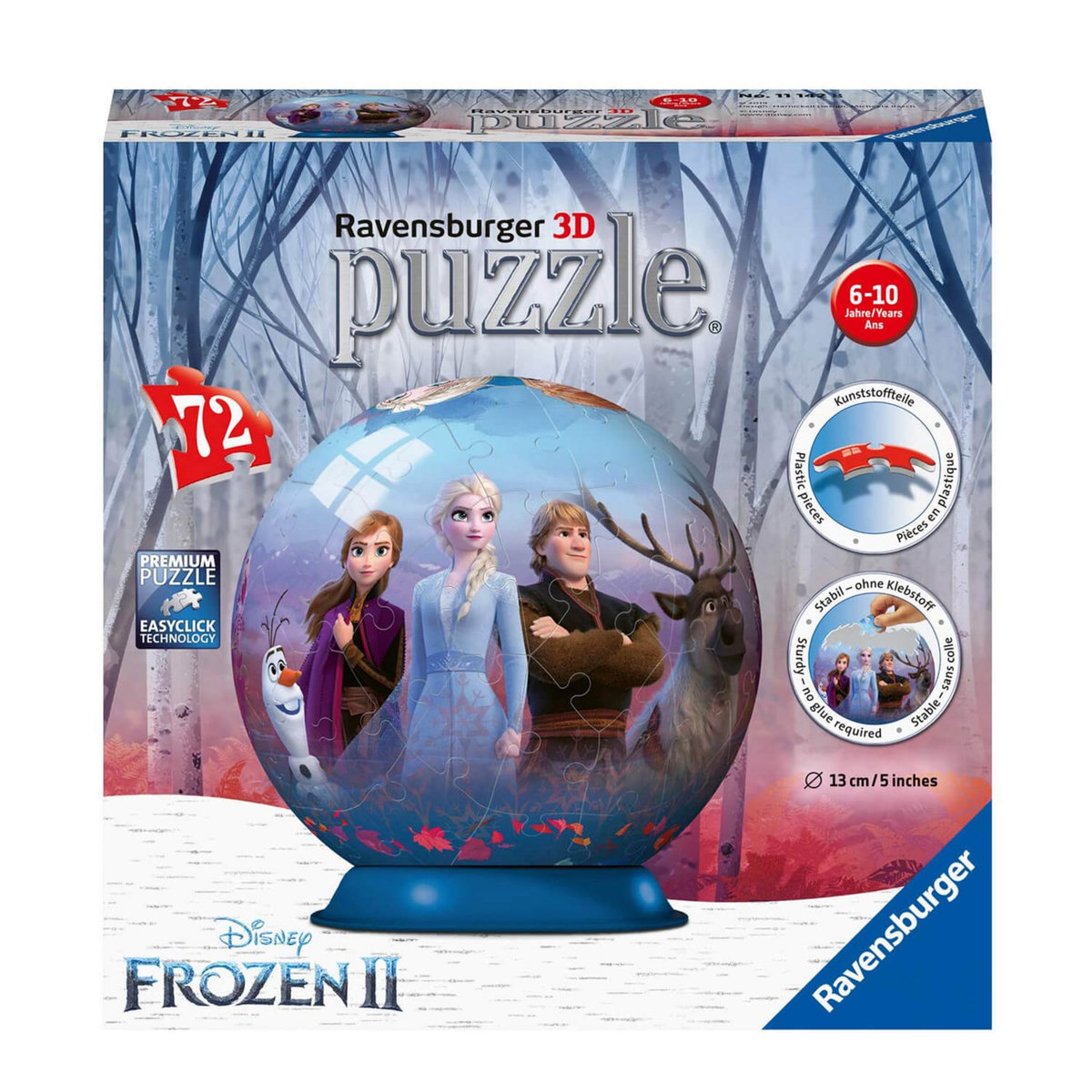RAVENSBURGER Puzzle Ball 3D 72 pièces : La Reine des Neiges 2 (Frozen 2)