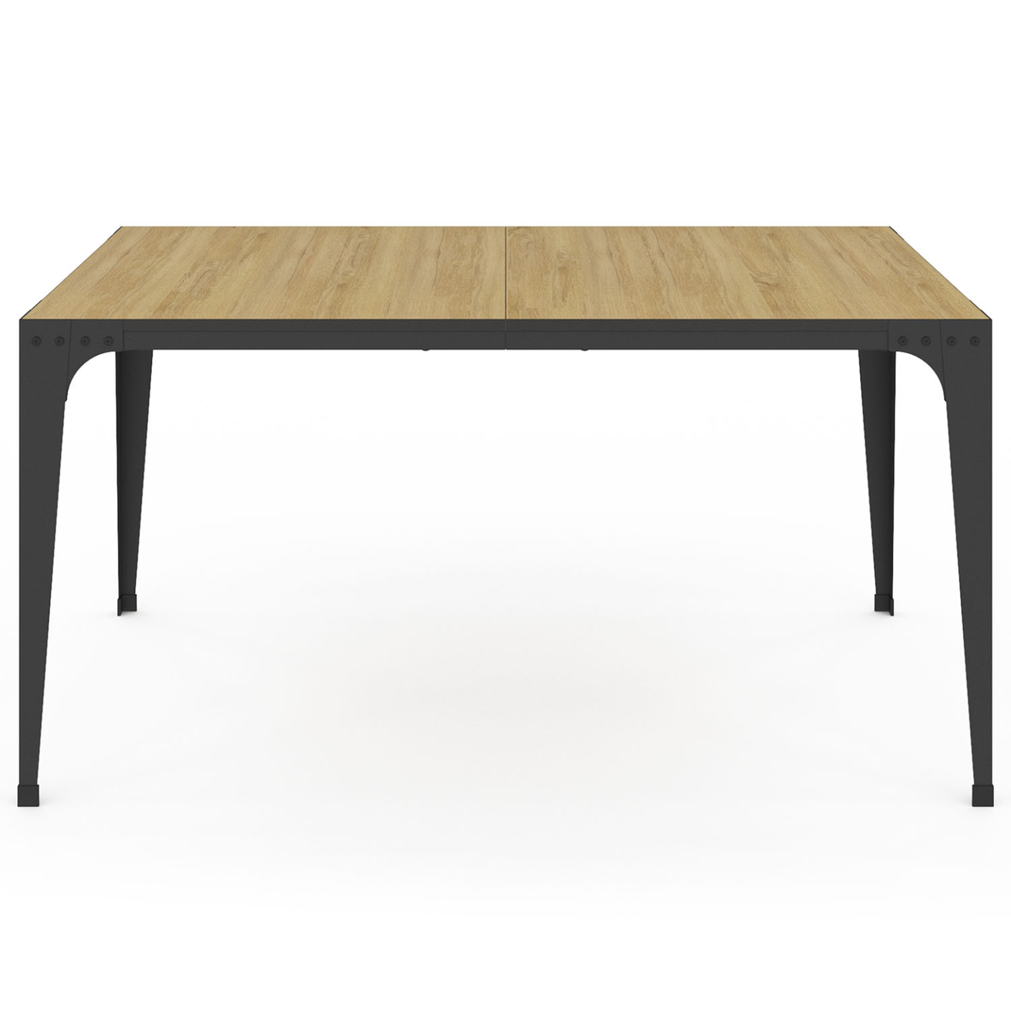 Voir la diapositive 3 : ID MARKET Table à manger rectangle nelly 8 personnes bois et noir design industriel 150 cm