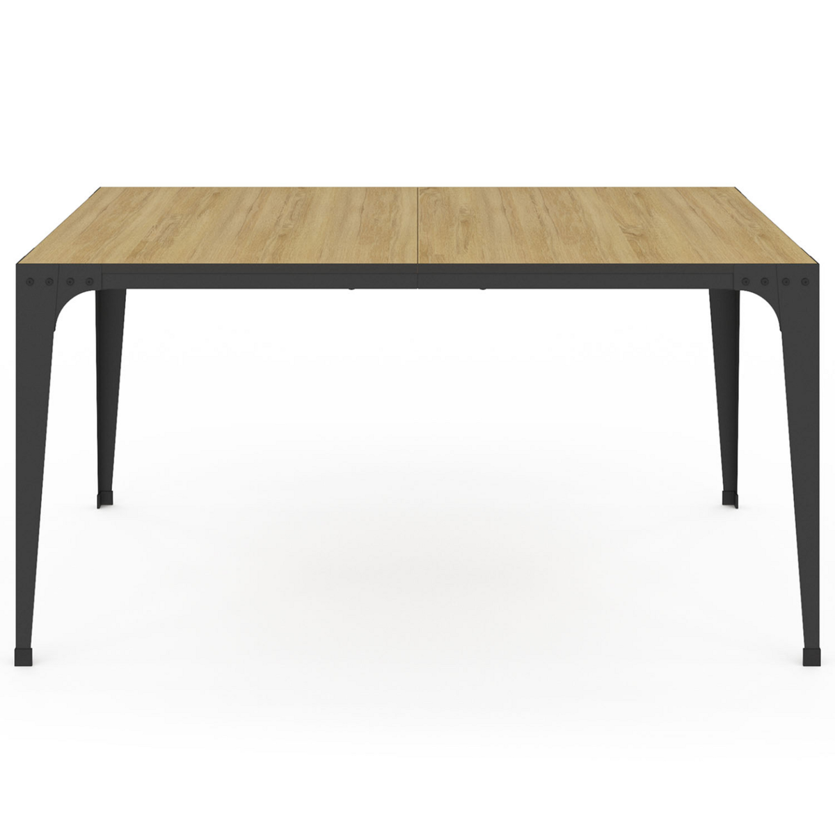 ID MARKET Table à manger rectangle NELLY 8 personnes bois et noir design industriel 150 cm