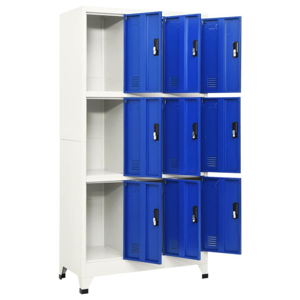VIDAXL Armoire a casiers Gris et bleu 90x45x180 cm Acier