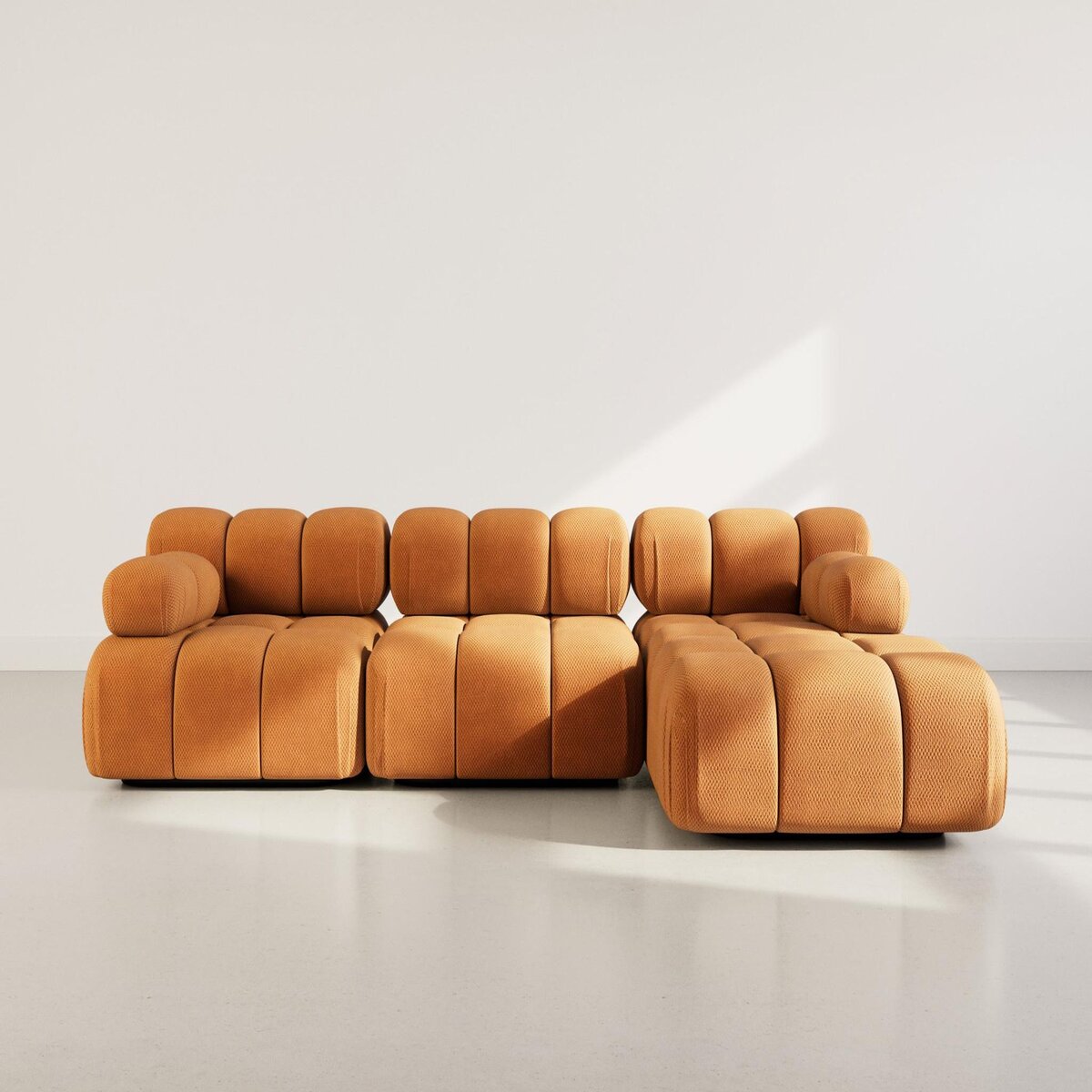 LISA DESIGN Ruby - canapé modulable d'angle droit 4 places en velours texturé