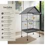 Voir la diapositive 2 : tectake Cage à oiseaux en finition martelée gris anthracite
