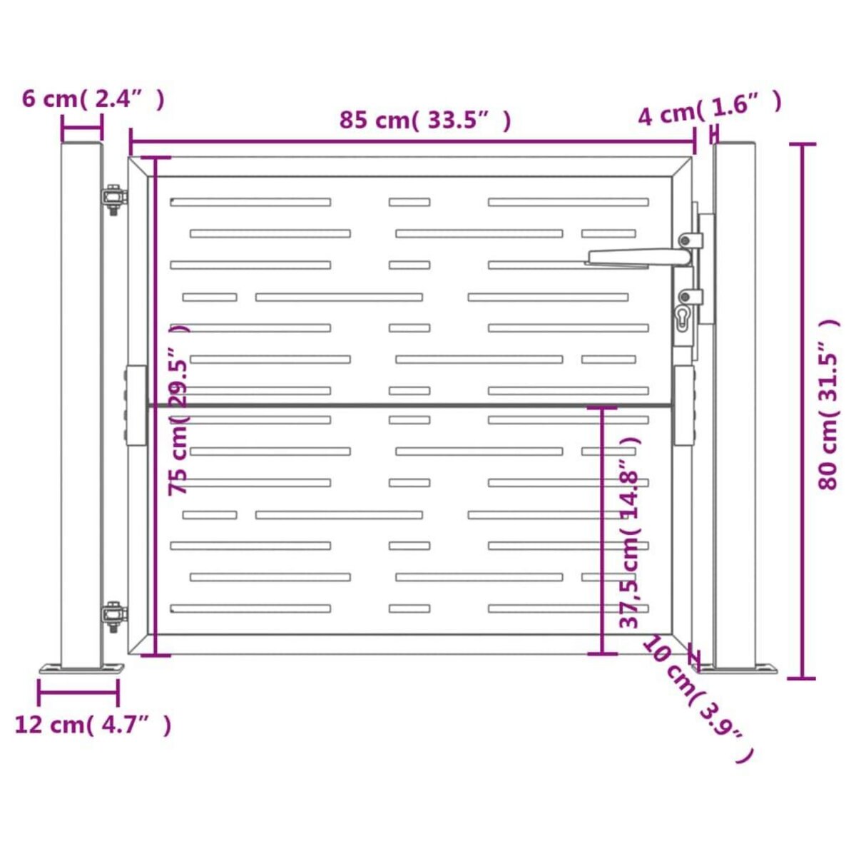 VIDAXL Portail de jardin 105x80 cm acier corten conception de carre