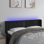 VIDAXL Tete de lit a LED Noir 147x16x78/88 cm Velours