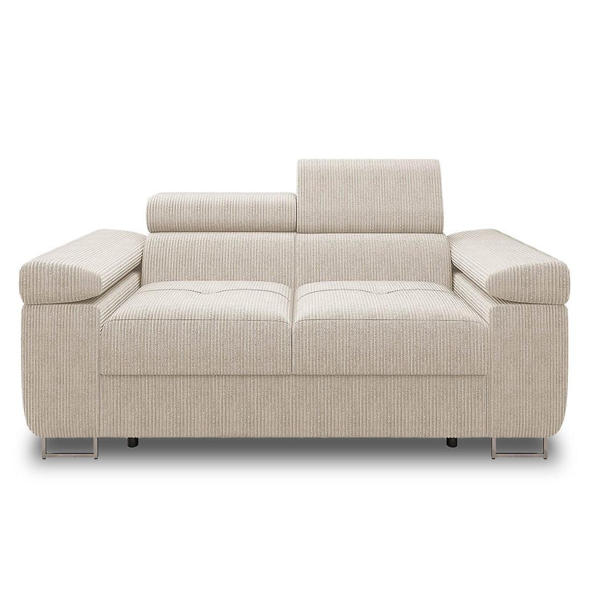 Voir la diapositive 1 : BEST MOBILIER Pablo - canapé droit 2 places avec têtières ajustables - en velours côtelé