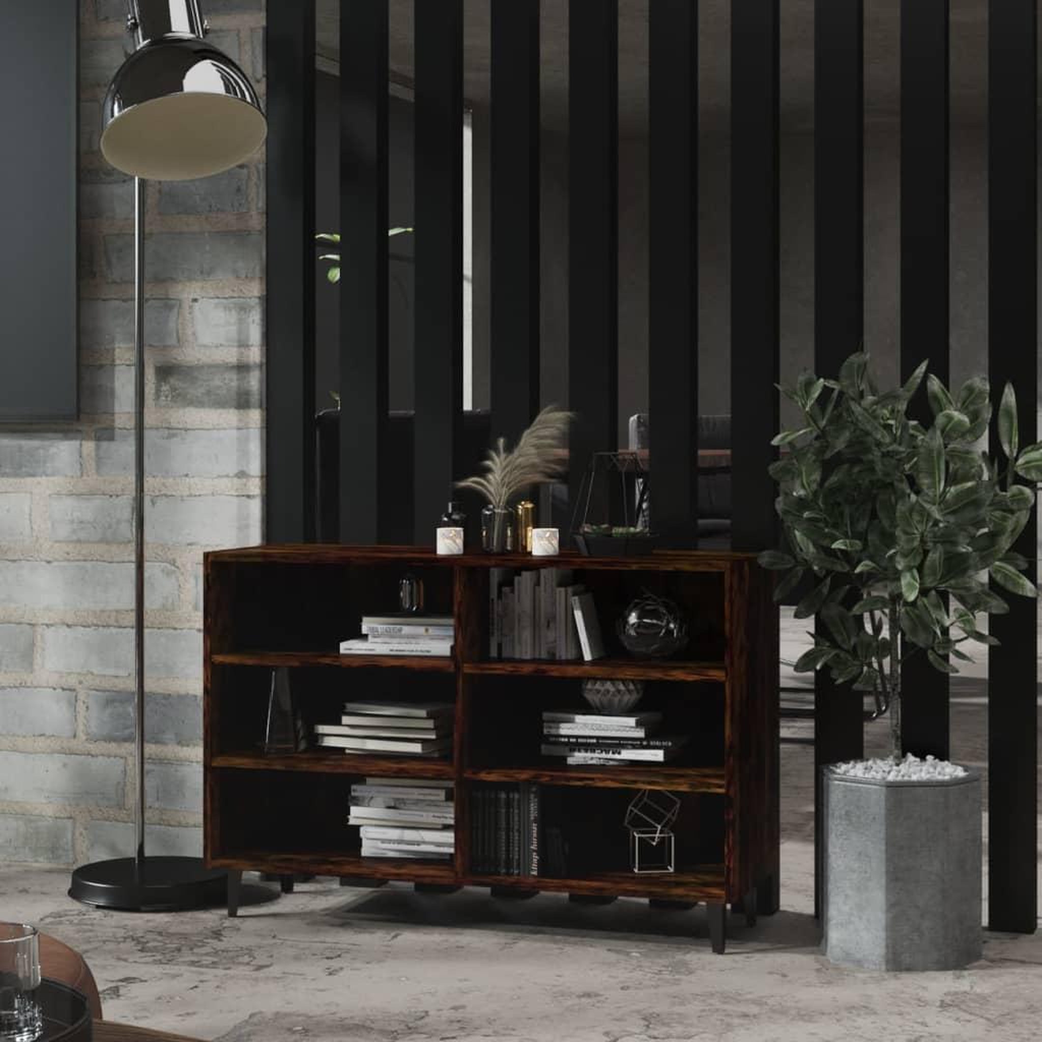 Voir la diapositive 1 : VIDAXL Buffet Chene fume 103,5x35x70 cm Bois d'ingenierie