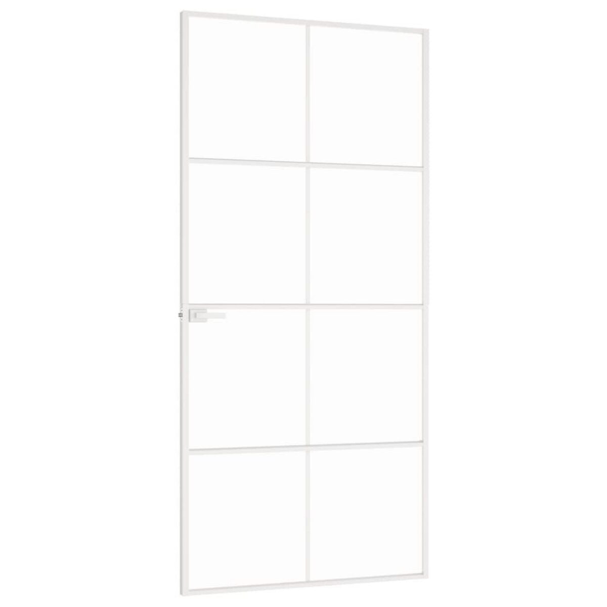 VIDAXL Porte d'interieur Blanc 93x201,5 cm Trempe verre aluminium fin