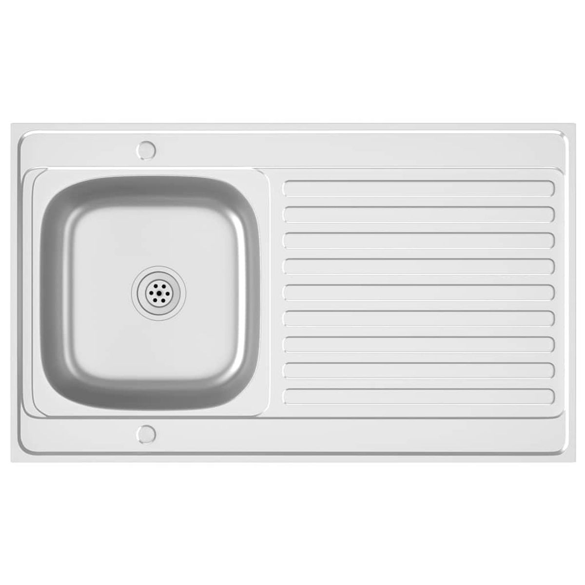 VIDAXL Jeu d'evier de cuisine et egouttoir argente 1000x600x155mm inox