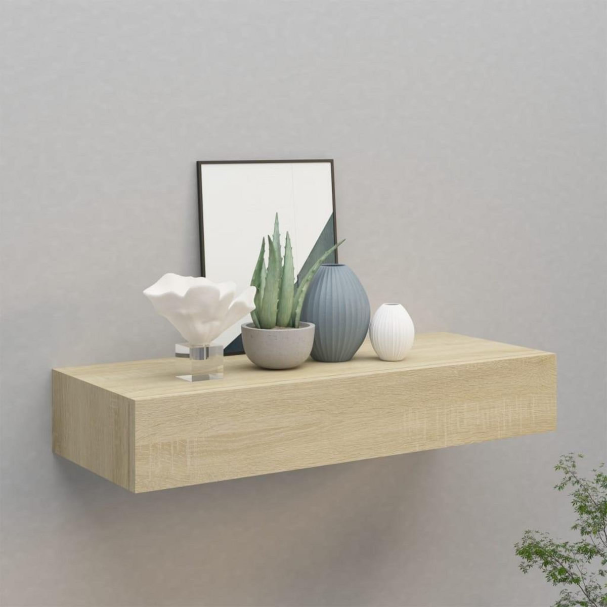 VIDAXL Etagere a tiroir murale chene 60x23,5x10 cm MDF