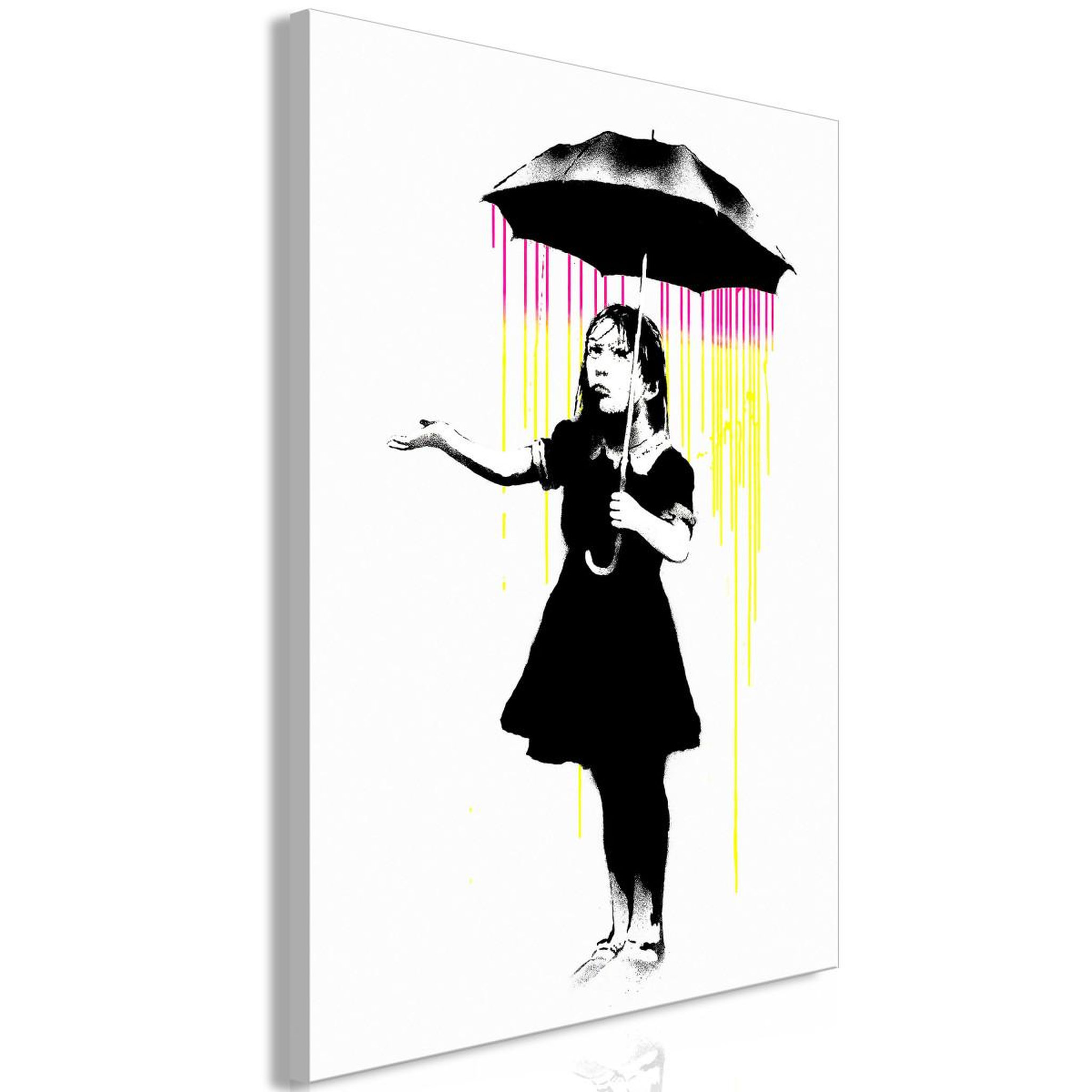 Paris Prix Tableau imprimé  girl with umbrella. Coloris disponibles : Multicolore