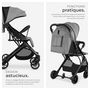 Voir la diapositive 3 : tectake Poussette buggy pliage à une main avec harnais à 5 points, frein de stationnement et arceau de sécurité gris