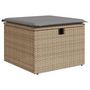 Voir la diapositive 2 : VIDAXL Tabouret de jardin avec coussin beige 55x55x37cm resine tressee