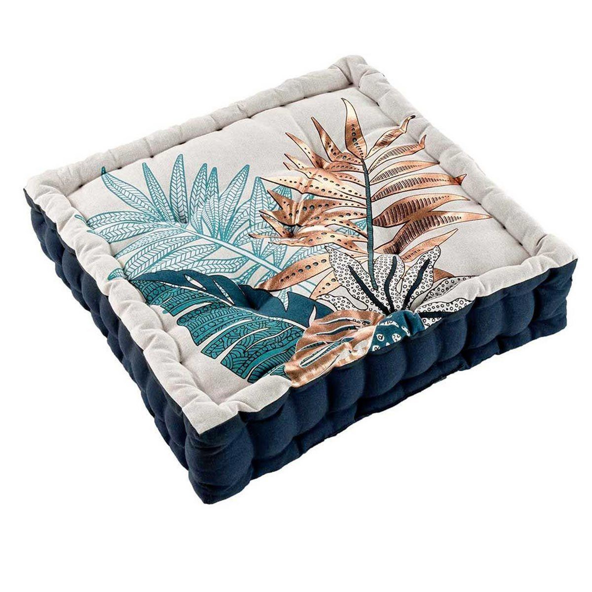Voir la diapositive 1 : Douceur d'Intérieur Coussin de sol imprimé  alianor  45x45cm naturel