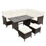 Voir la diapositive 2 : VIDAXL Salon de jardin 4 pcs avec coussins Resine tressee Marron
